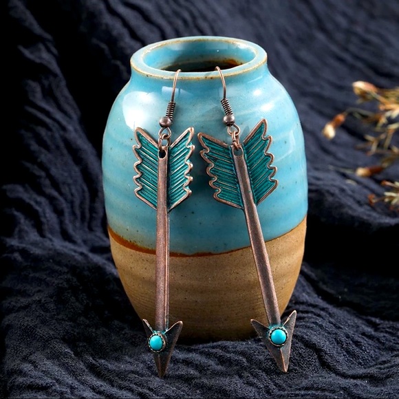 Jewelry - 🏹 BOHO Turquoise Arrow Dangle Drop Earrings 🏹